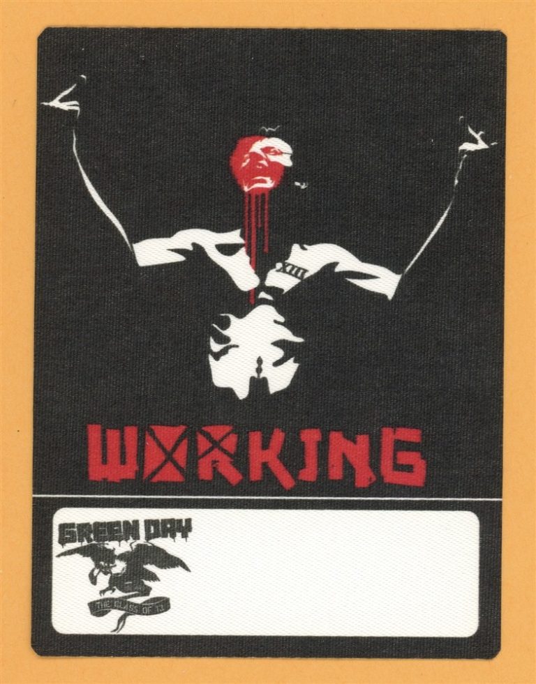 Green Day 2010 21st Century Breakdown Concert Tour Working Backstage Pass