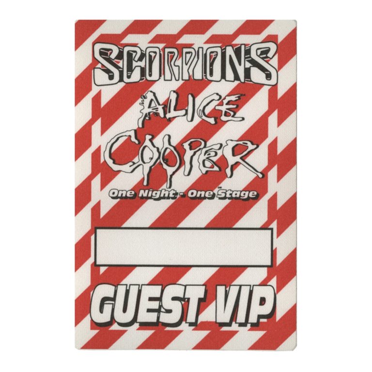 Scorpions 1996 Pure Instinct Concert Tour w/ Alice Cooper VIP Backstage Pass