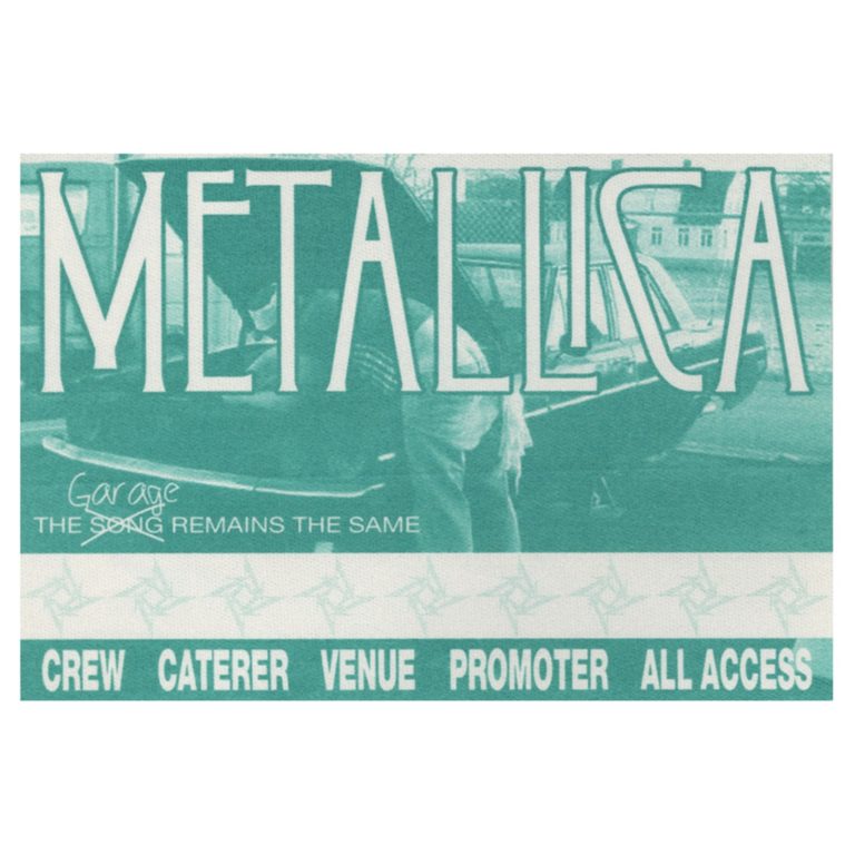 Metallica 1999 Garage Remains the Same Concert Tour All Access Backstage Pass