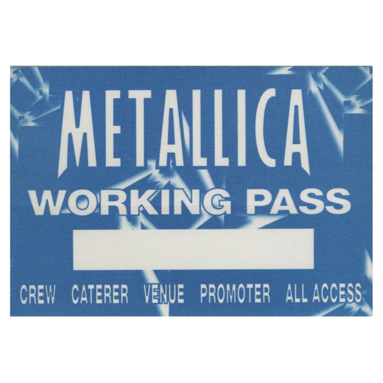 Metallica 1997 Load Concert Tour Working Crew Backstage Pass