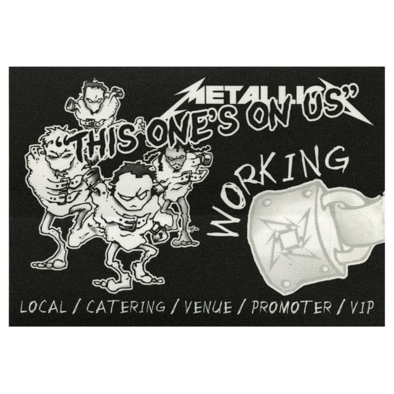 Metallica 2000 Summer Sanitarium Concert Tour Working Backstage Pass