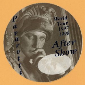 Pavarotti 1997 Concert Tour AFTER SHOW Backstage Pass