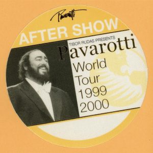 Pavarotti 1999 Concert Tour AFTER SHOW Backstage Pass
