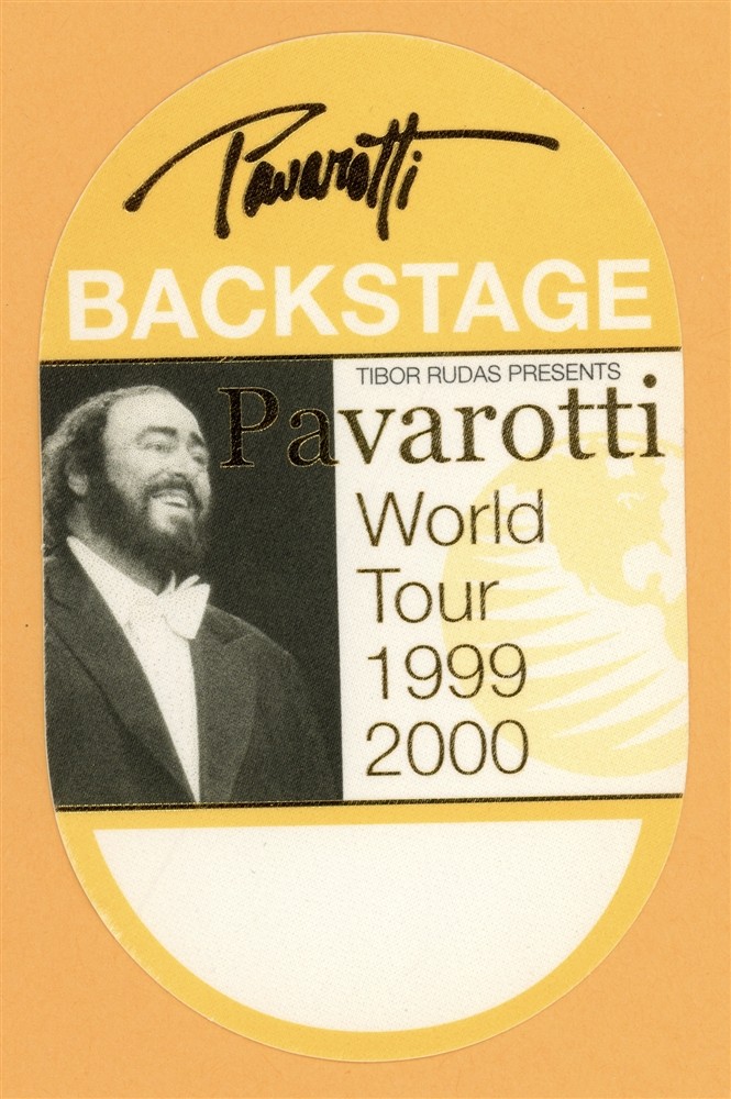 Pavarotti 1999 Concert Tour Backstage Pass