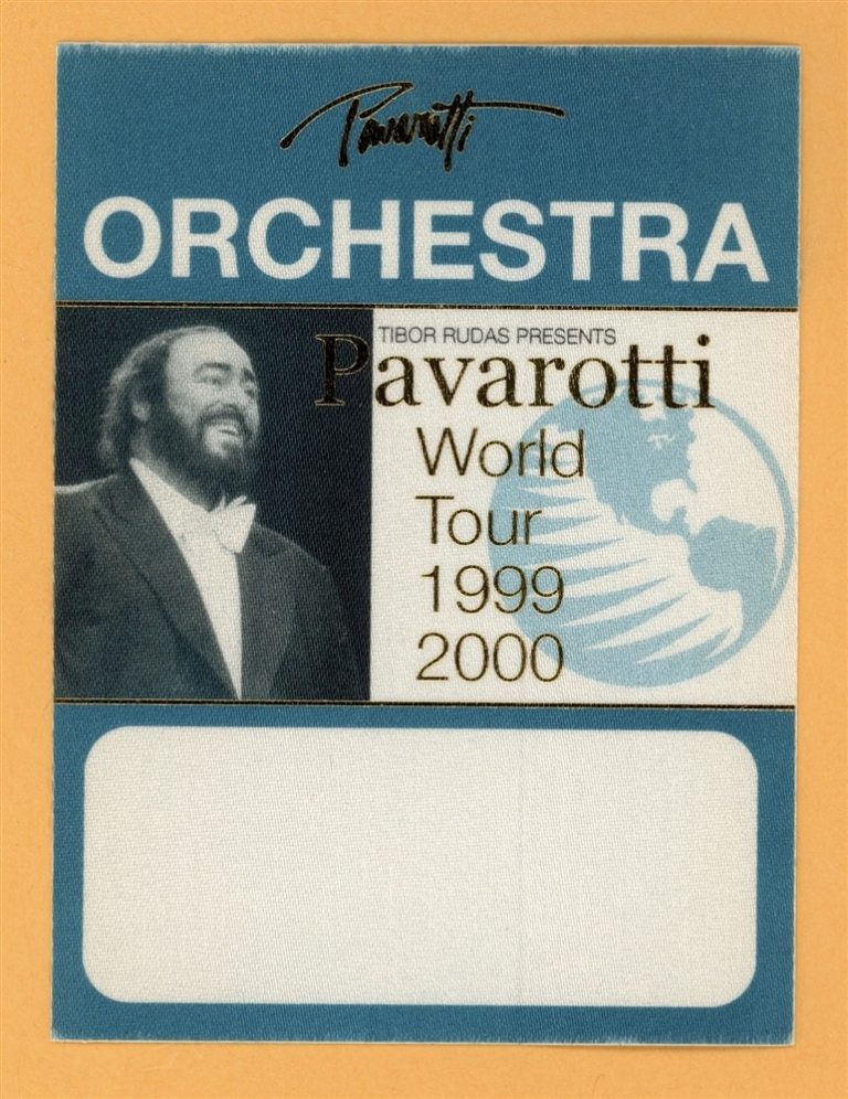 Pavarotti 1999 Concert Tour ORCHESTRA Backstage Pass