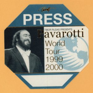 Pavarotti 1999 Concert Tour PRESS Backstage Pass