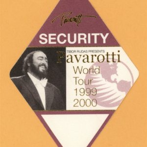 Pavarotti 1999 Concert Tour SECURITY Backstage Pass