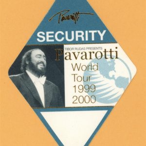 Pavarotti 1999 Concert Tour SECURITY Backstage Pass