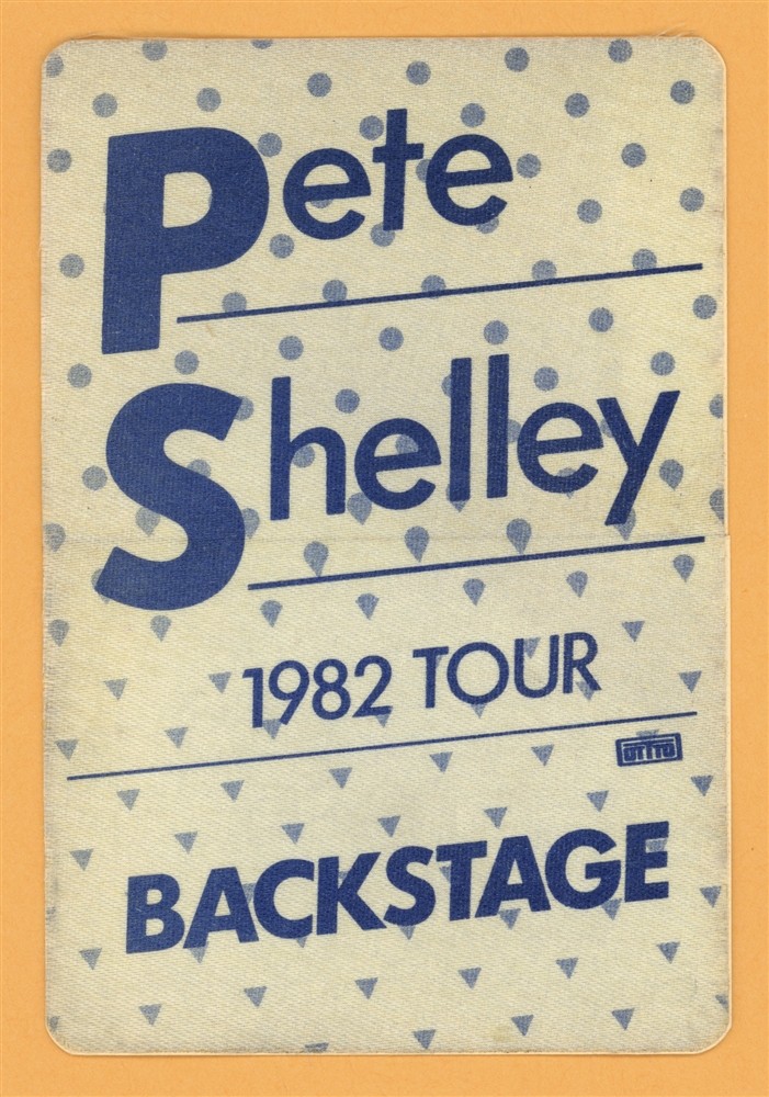Pete Shelley 1982 Buzzcocks Concert Tour Backstage Pass