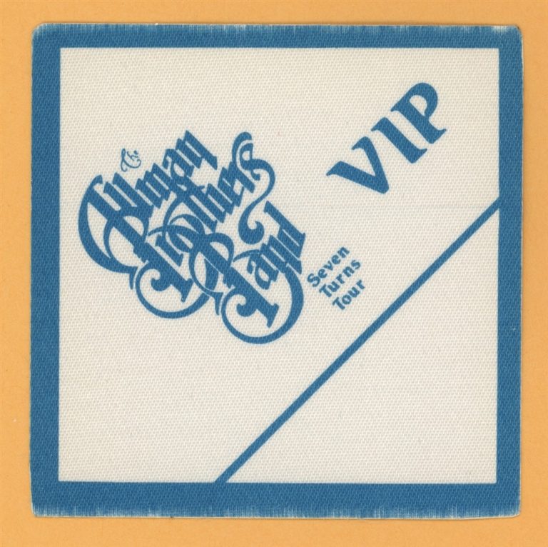 Allman Brothers 1990 Seven Turns Concert Tour VIP Backstage Pass