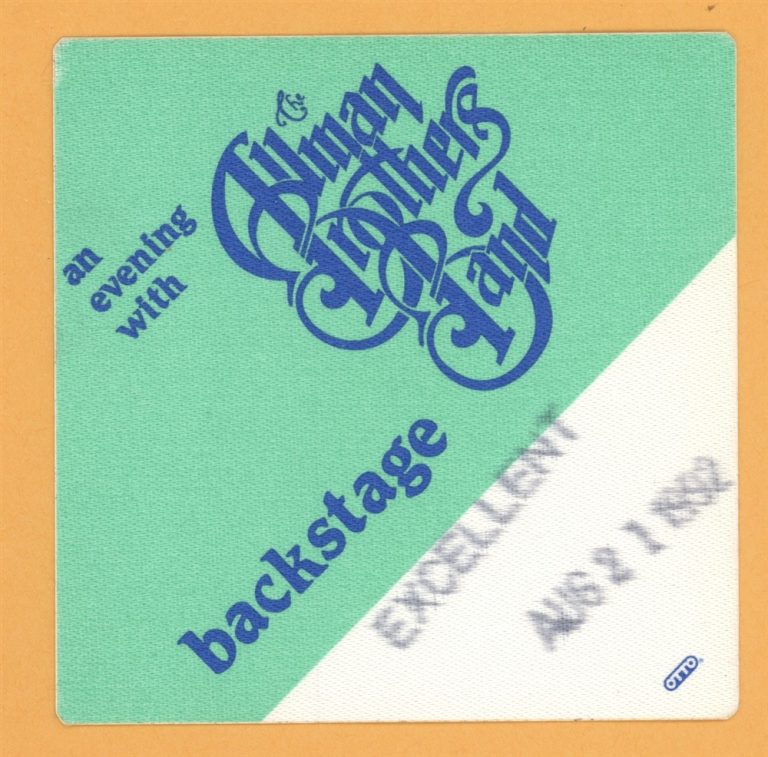 Allman Brothers 1992 An Evening With... Concert Tour Backstage Pass