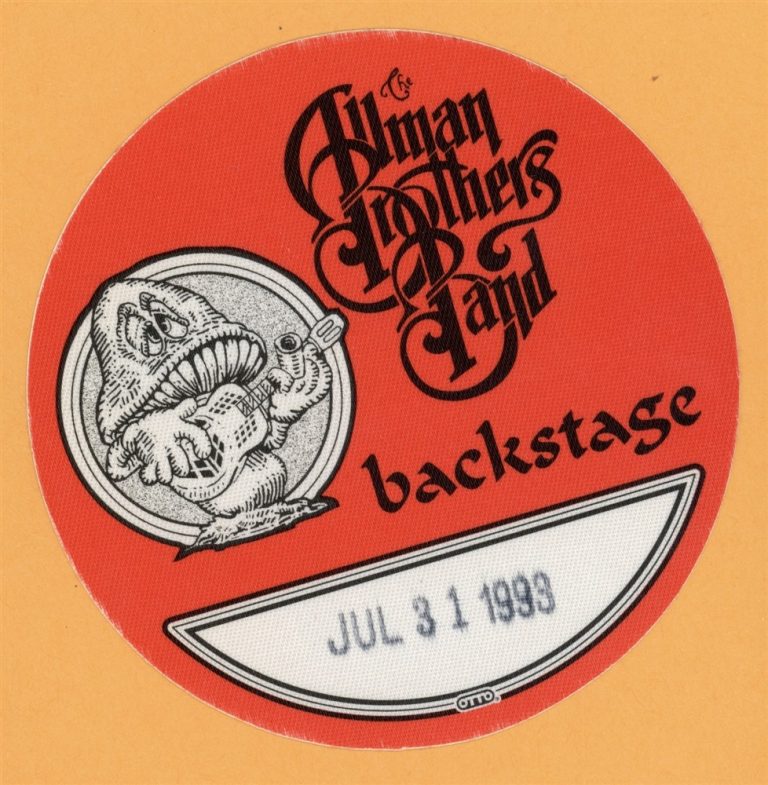 Allman Brothers 1993 Concert Tour Backstage Pass