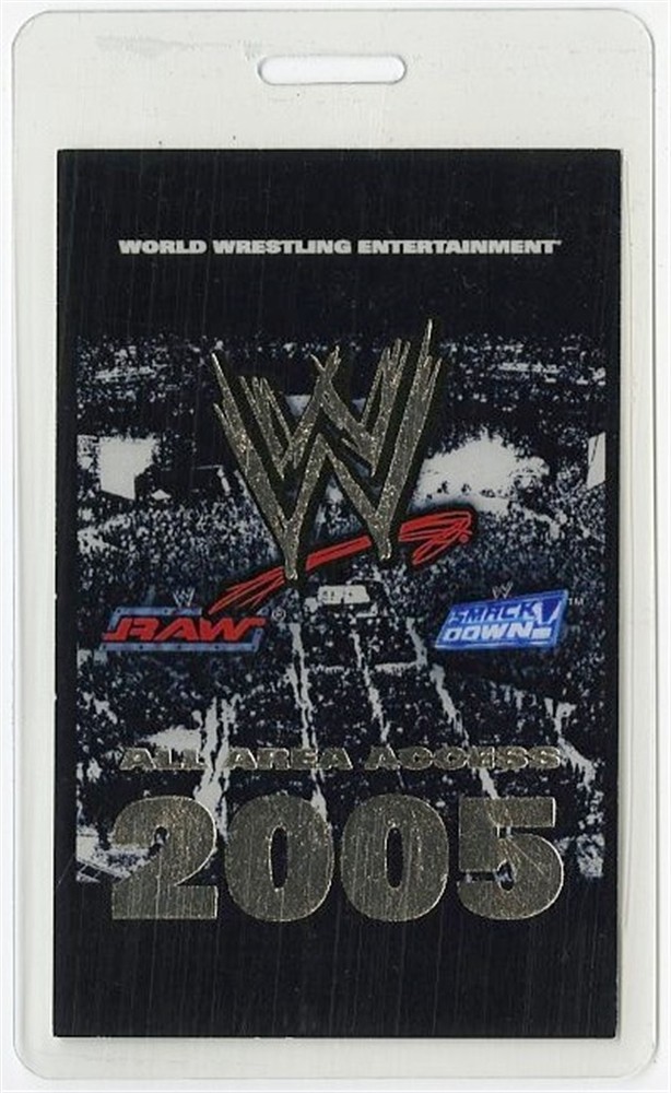 WWE World Wrestling Entertainment 2005 RAW Smackdown Laminated Backstage Pass