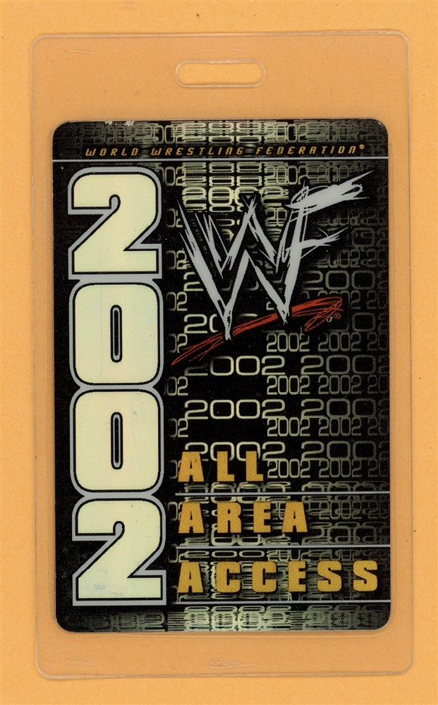 WWF World Wrestling Federation 2002 All Area Access Laminated Backstage Pass
