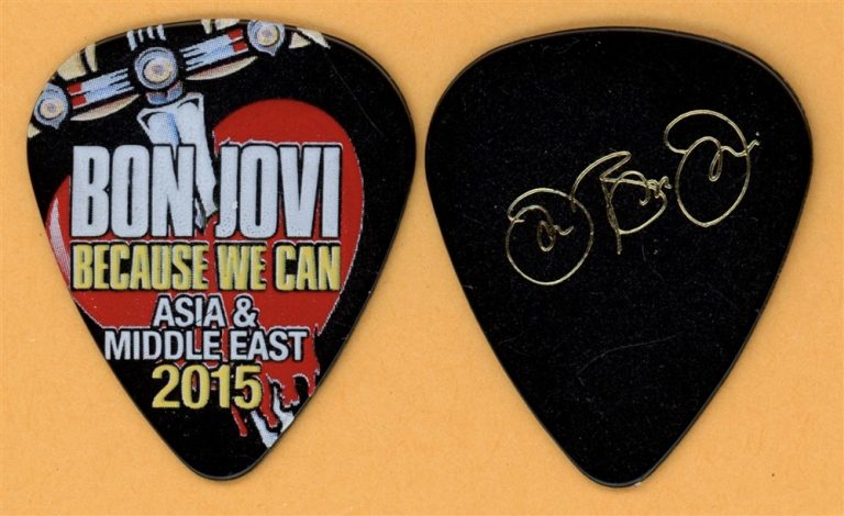Bon Jovi JBJ Vintage Guitar Pick - 2013 Because We Can Tour Asia & Middle East
