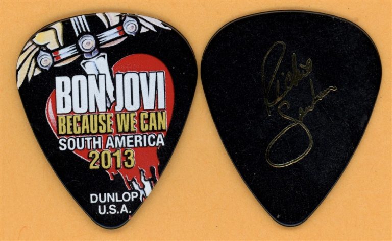 Bon Jovi Richie Sambora Vintage Guitar Pick - 2013 Because We Can Tour S America