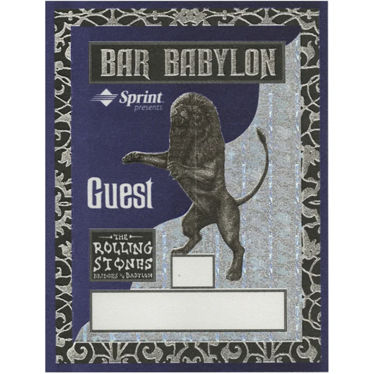 Rolling Stones 1997 Bridges to Babylon Concert Tour Guest Backstage Pass