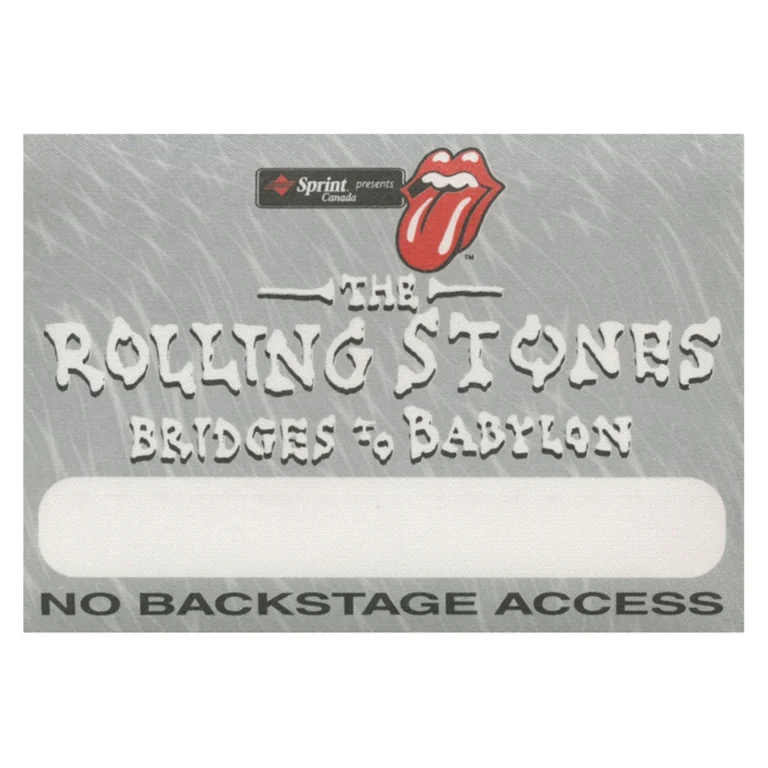 Rolling Stones 1997 Bridges to Babylon Concert Tour No Access Backstage Pass