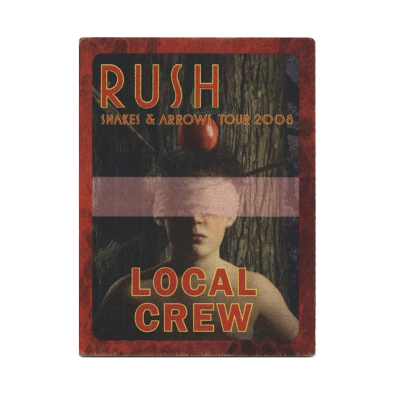 Rush 2008 Snakes & Arrows Concert Tour Local Crew Backstage Pass
