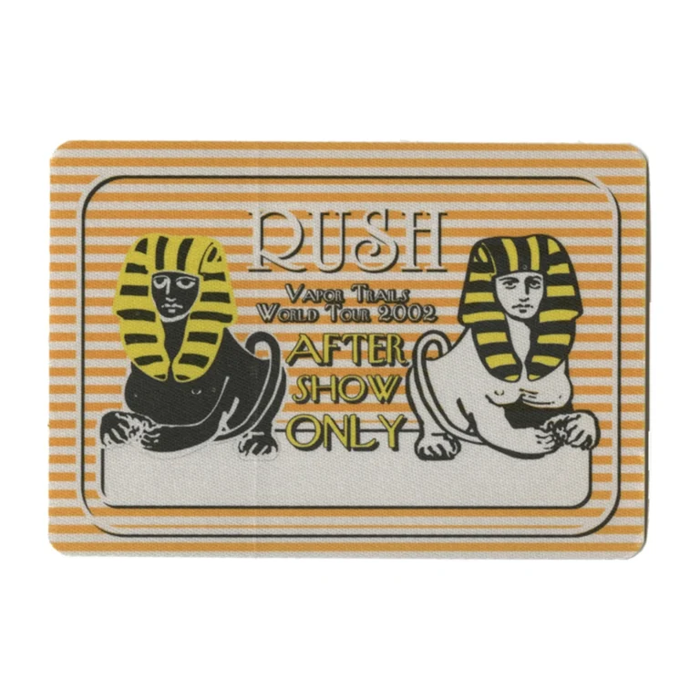 Rush 2002 Vapor Trails Concert Tour Aftershow Backstage Pass