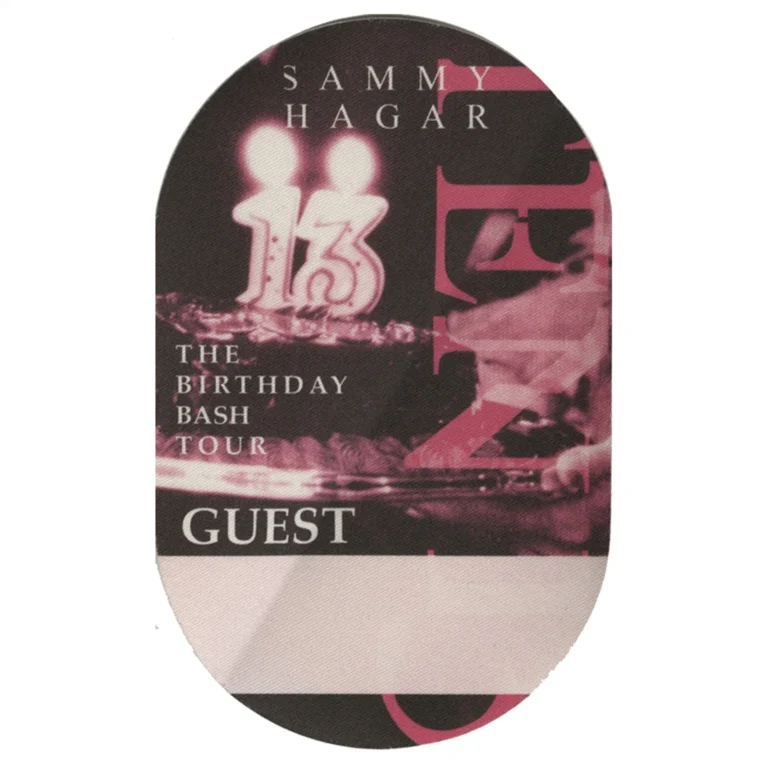 Sammy Hagar 2001 Birthday Bash Concert Tour Guest Backstage Pass