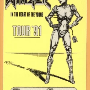 Winger 1991 In The Heart of The Young Concert Tour Backstage Pass