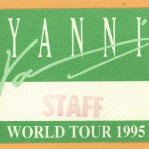 Yanni 1995 Concert Tour Staff Backstage Pass