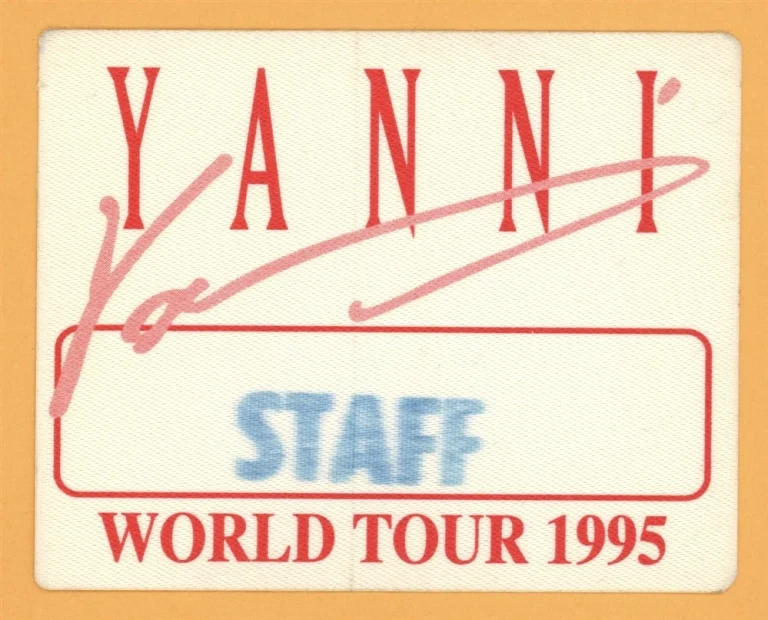 Yanni 1995 Concert Tour Staff Backstage Pass
