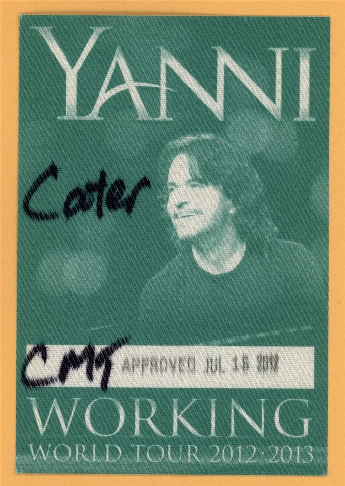 Yanni 2012 Tribute Concert Tour Working Backstage Pass