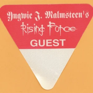Yngwie Malmsteen 1986 Rising Force Concert Tour Guest Backstage Pass