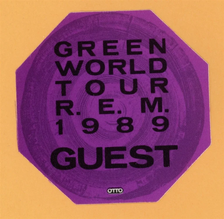 REM 1989 Green World Concert Tour Guest Backstage Pass