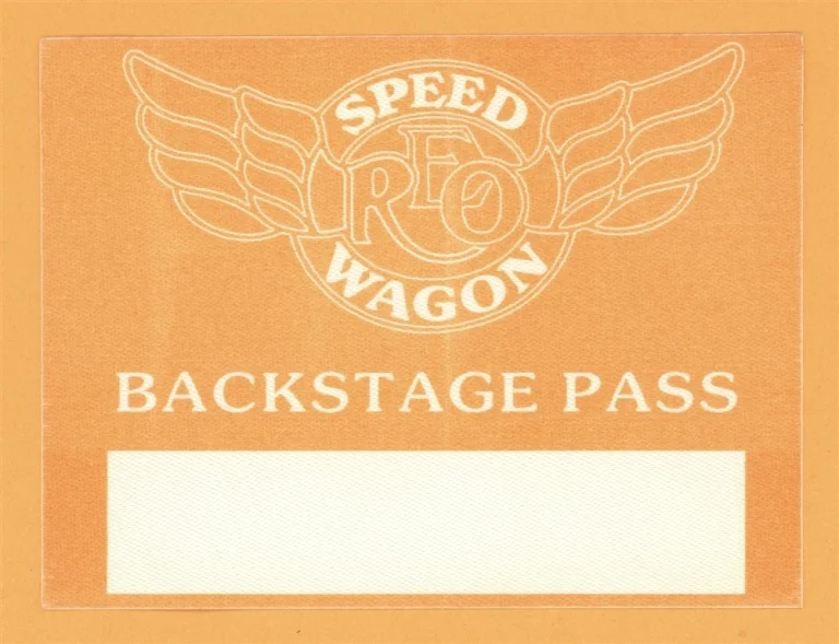 REO Speedwagon Concert Tour Backstage Pass