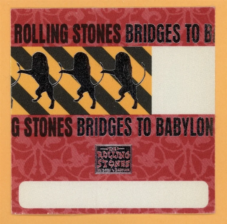 Rolling Stones 1997 Bridges to Babylon Concert Tour VIP Backstage Pass