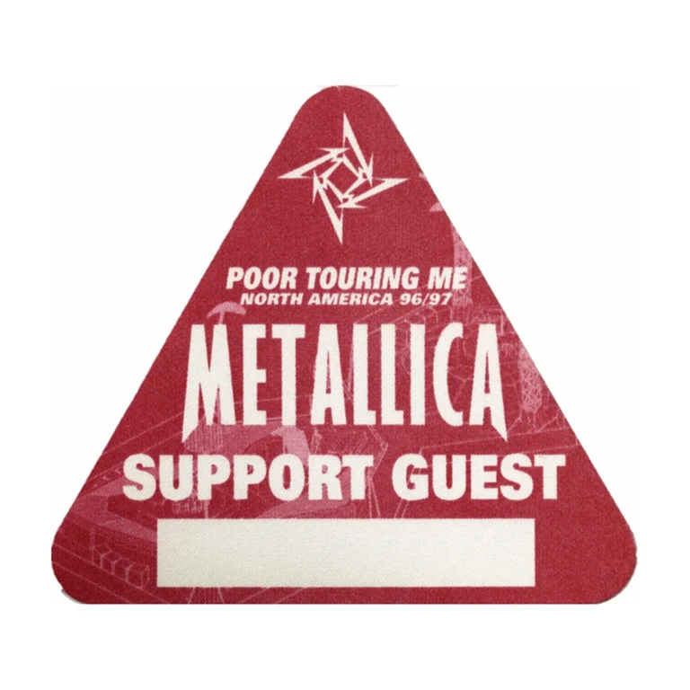 Metallica 1996 Poor Touring Me Concert Tour Support Guest Backstage Pass