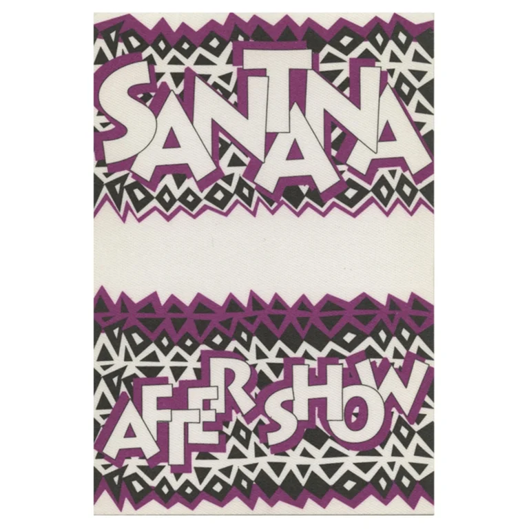 Santana 1992 Milagro Concert Tour Aftershow Backstage Pass