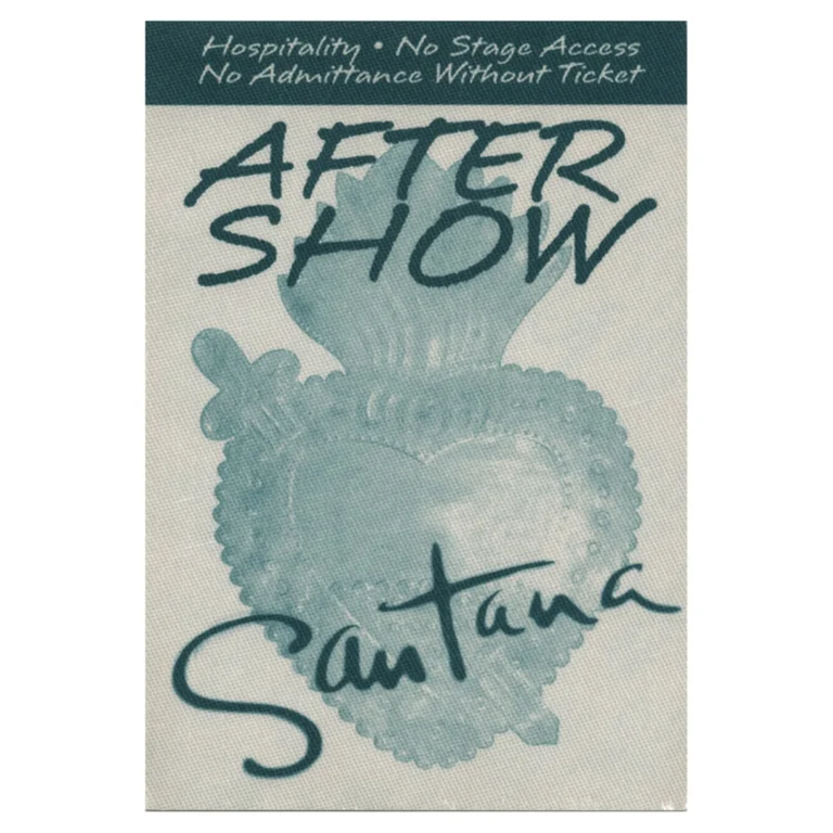 Santana 2001 Concert Tour Aftershow Backstage Pass