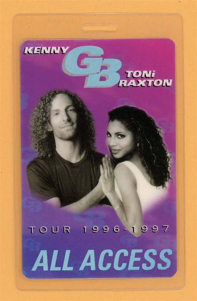 Kenny G 1996 w/ Toni Braxton Tour All Access Laminated Backstage Pass
