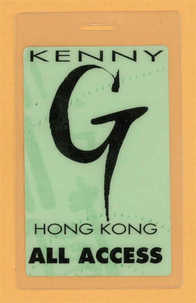 Kenny G 1993 Hong Kong Tour All Access Laminated Backstage Pass