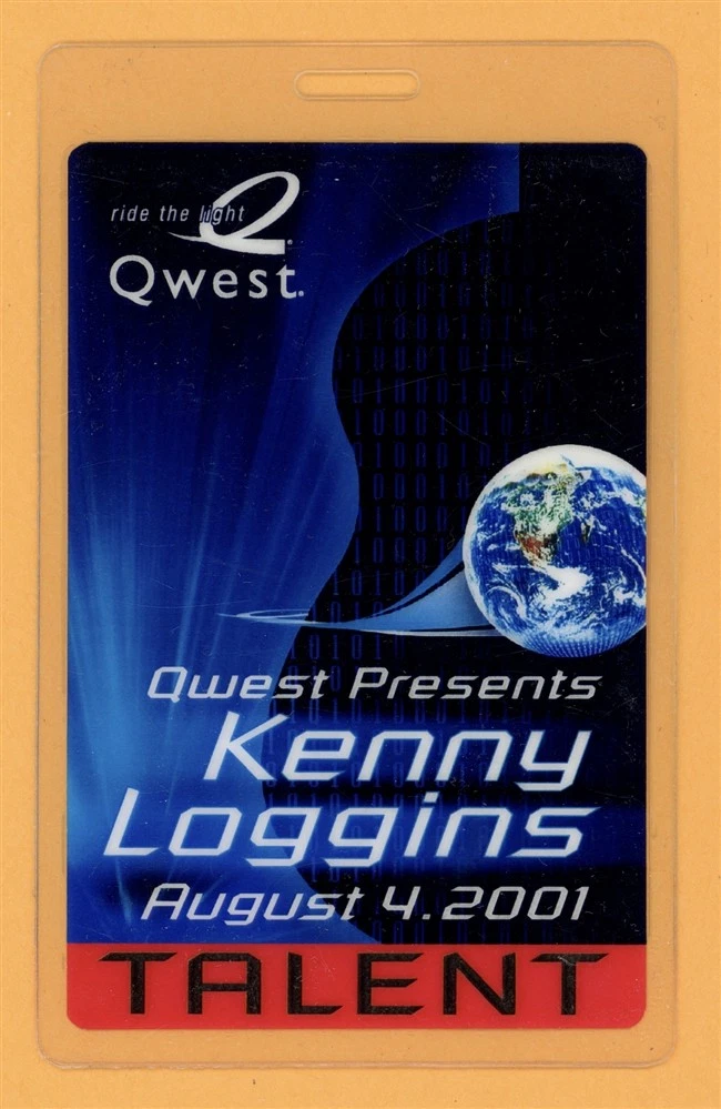 Kenny Loggins 2001 Tour Talent Laminated Backstage Pass