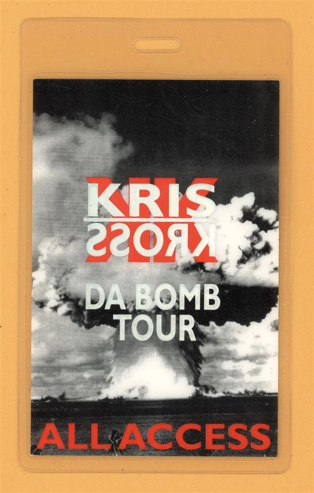Kris Kross 1994 Da Bomb Tour Tour All Access Laminated Backstage Pass