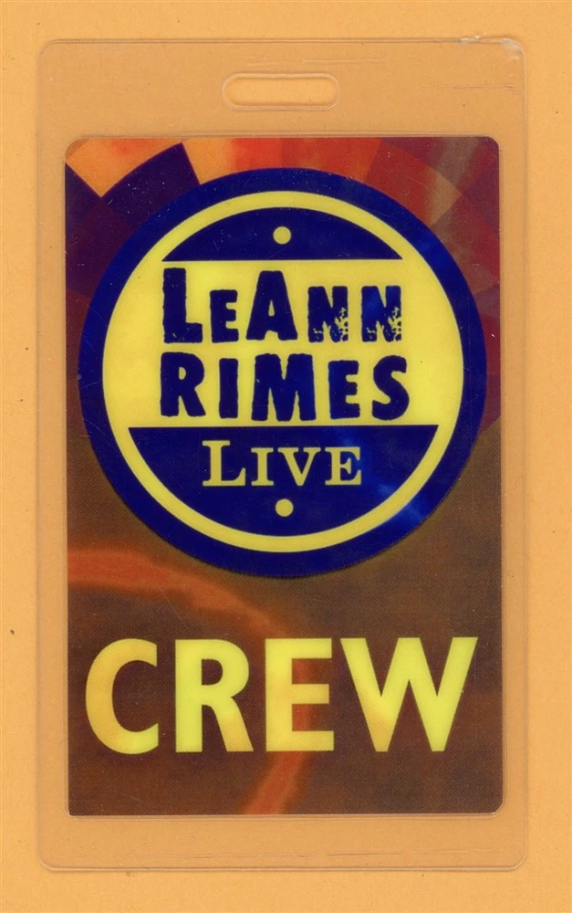 LeAnn Rimes 1997 Blue Tour Crew Laminated Backstage Pass