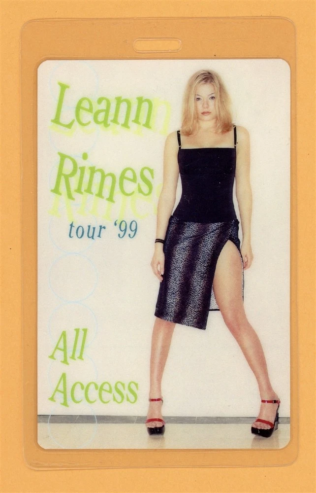 LeAnn Rimes 1999 Tour All Access Laminated Backstage Pass