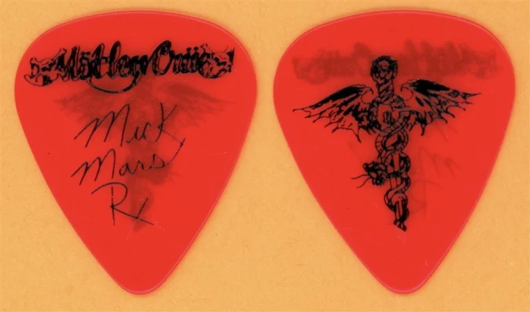 Motley Crue Mick Mars Black on Red Guitar Pick - 1989 Dr. Feelgood Tour
