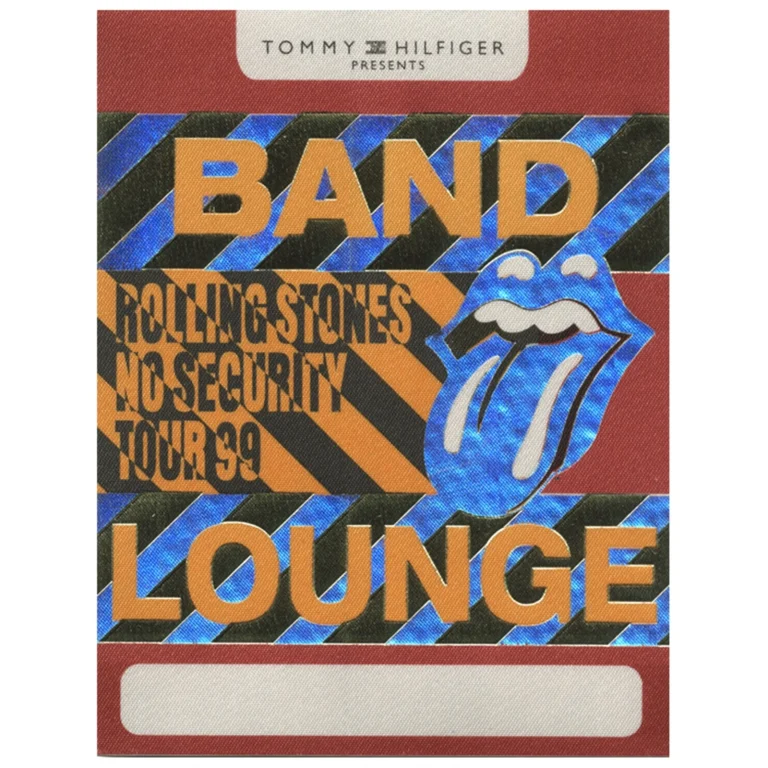 Rolling Stones 1999 No Security Concert Tour Band Lounge Backstage Pass