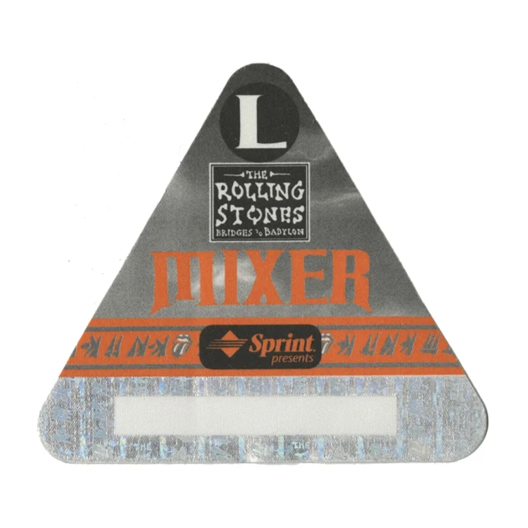 Rolling Stones 1997 Bridges to Babylon Concert Tour Mixer Backstage Pass