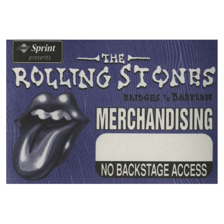 Rolling Stones 1997 Bridges to Babylon Concert Tour Merchandise Backstage Pass
