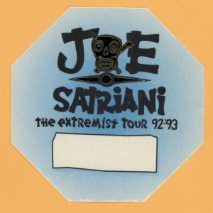 Joe Satriani 1992 Extremist Concert Tour VIP Backstage Pass