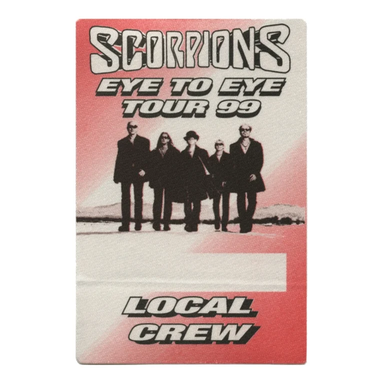 Scorpions 1999 Eye to Eye Concert Tour Local Crew Backstage Pass