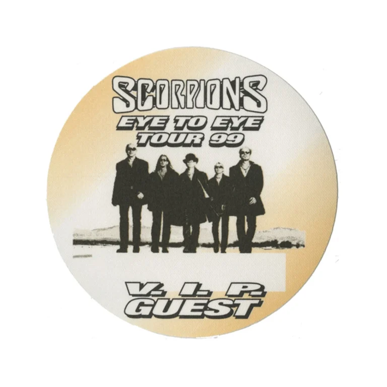 Scorpions 1999 Eye to Eye Concert Tour VIP Backstage Pass