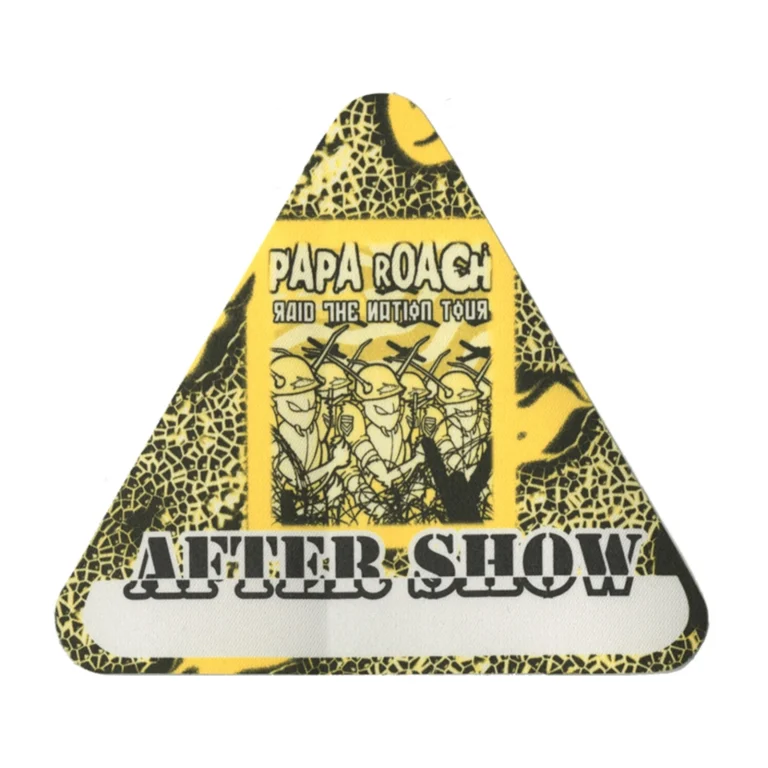 Papa Roach 2001 Raid the Nation Concert Tour Aftershow Backstage Pass